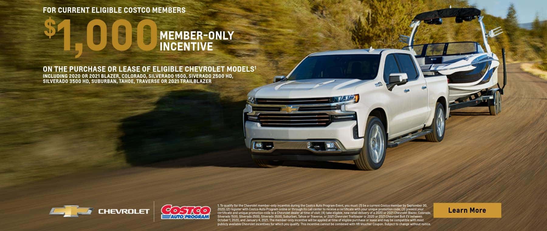 $1,000 Member Only Offer on Select Chevrolet Models