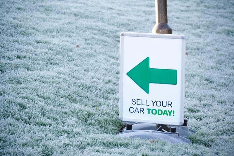 Sell your car today sign