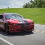 red chevy Camaro driving