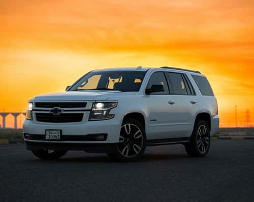 Chevy SUV at Sunset