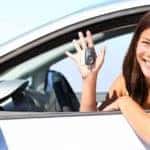 Woman with car keys