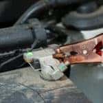 Car mechanic battery jumper cables