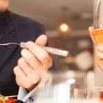 Couple eating dinner