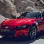 2019 Mazda MX-5 Miata driving on a mountain road