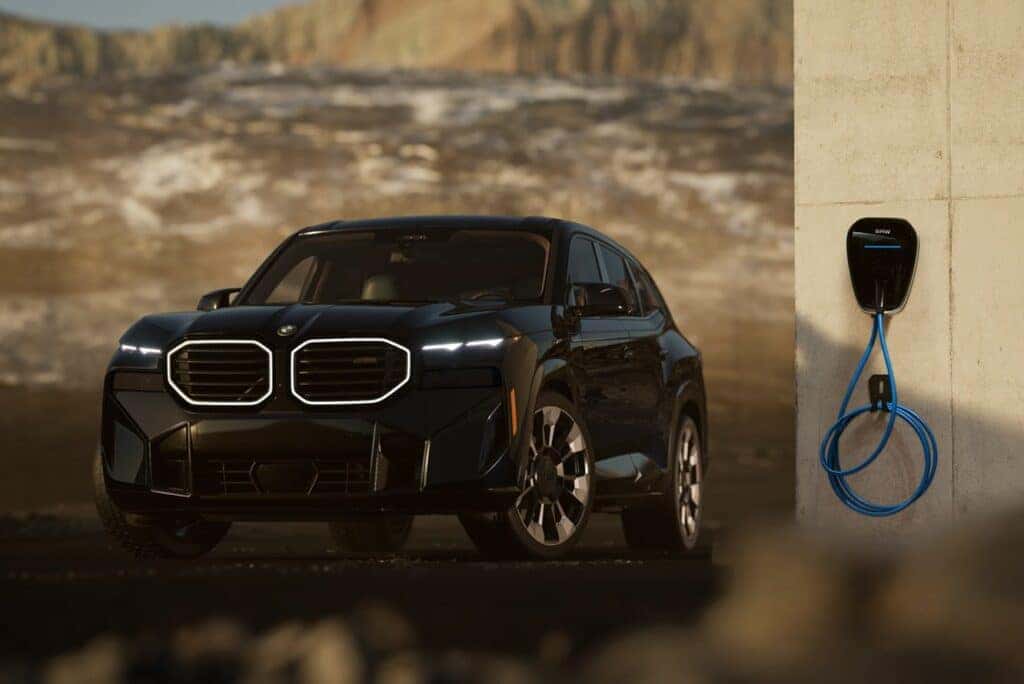 Exterior of a black 2025 BMW XM near Tampa