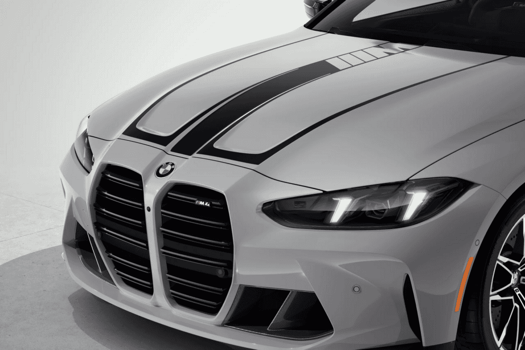 The front grille of the 2026 BMW M4 Coupe