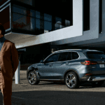 A parked BMW SUV leased vehicle