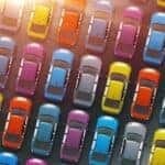 Row of pre-owned cars in Wesley Chapel, FL