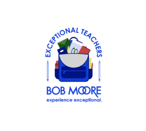 Blue Jefferson Elementary Backpack logo with supplies in it.