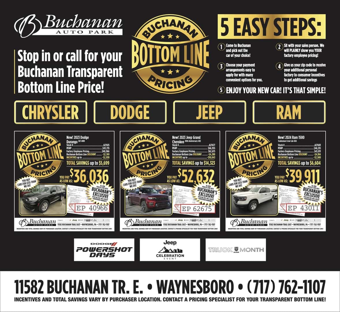 Buchanan Bottom Line Pricing Buchanan Auto Park, Inc.