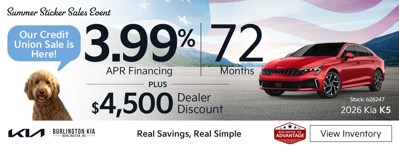 Get a New 2026 Kia K5 for 3.99% APR for 60 Months + $4,500 Dealer Discount
