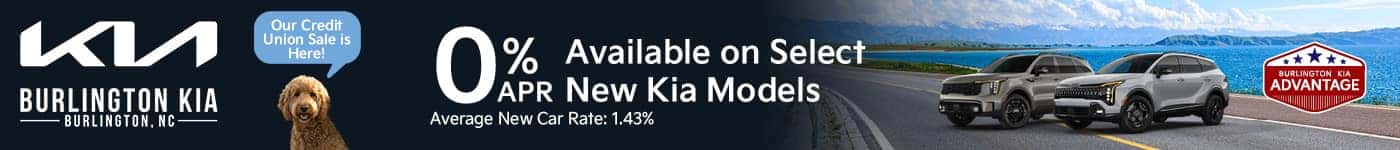 Get 0% Avaiable on Select New Kia Models with an Average Car Rate of 1.43% on Select Vehicles