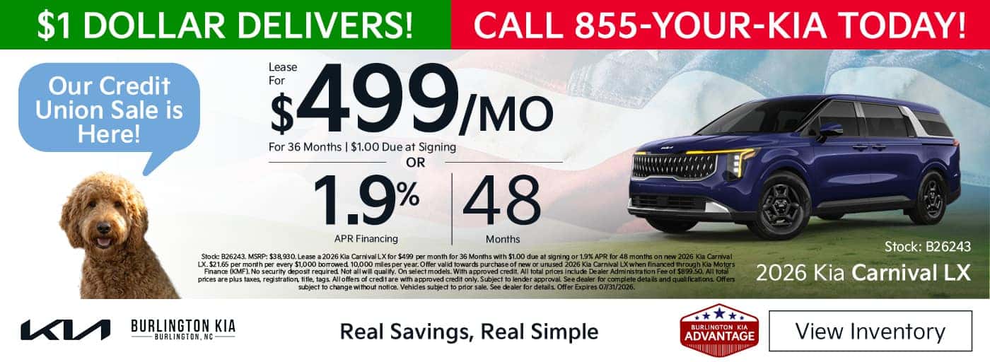 Lease a New Kia Carnival for $499/Month