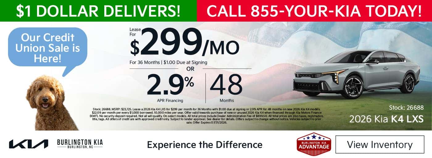 Lease a New 2026 Kia K4 for $299 a Month or 2.9% apr for 48 months