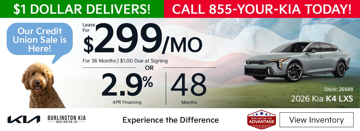 Lease a New K4 for $299 a Month or 2.9% APR for 48 Months