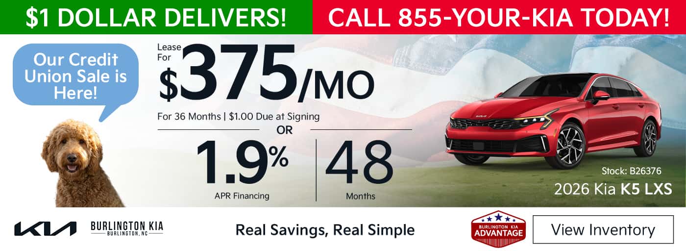 Lease a New K5 for $375 a Month or 1.9% APR for 48 months