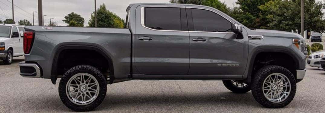 lifted pickup truck side view