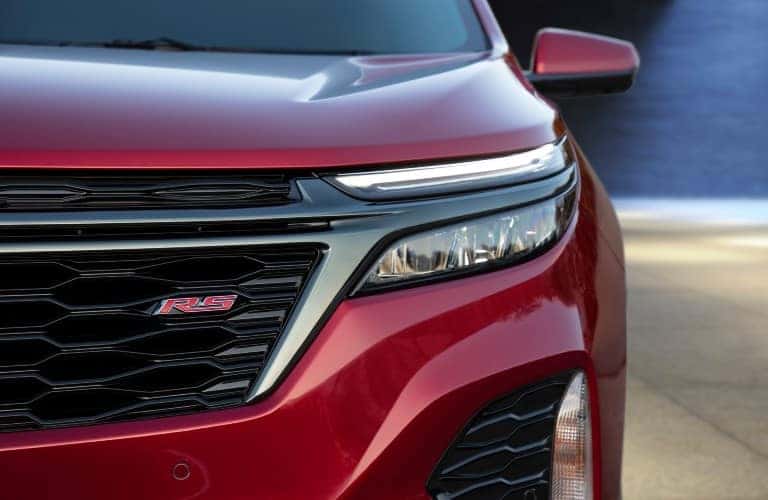 2022 Chevy Equinox RS exterior front shot of RS badging, grille, and headlight design