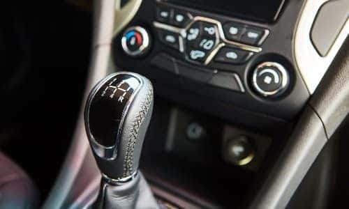 closeup shot of manual transmission in a luxury vehicle
