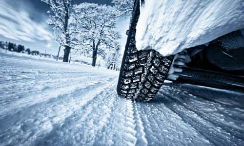 tire on winter road