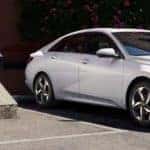 2021 Elantra Hybrid parked outside building