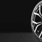 alloy wheel on black background