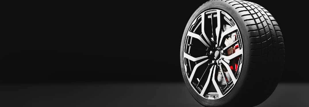 alloy wheel on black background