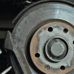 Close-up on a brake pad
