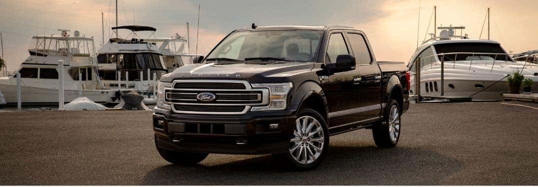 Black 2019 Ford F-150 at a Marina