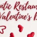 Red Hearts and Red Romantic Restaurants for Valentine's Day Text on White Background