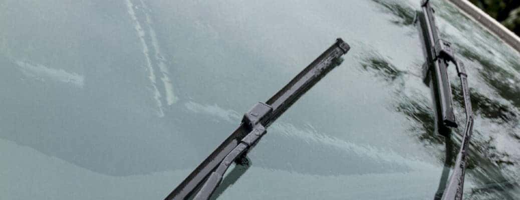 windshield wipers on a windshield