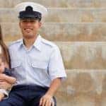 a military family on some stairs