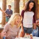people at a campsite together