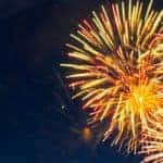 fireworks in a black night sky