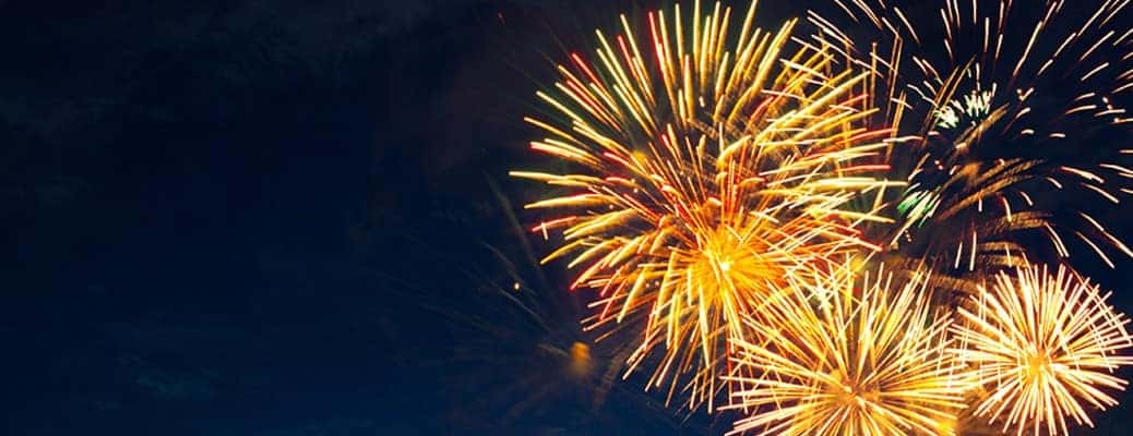 fireworks in a black night sky