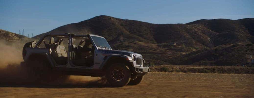 Jeep EV side view in sand
