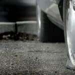 Flat tire on a car close up