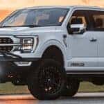 Ford lifted truck front and side view