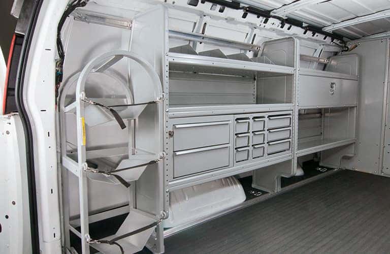 2023 GMC commercial truck shelving and drawers