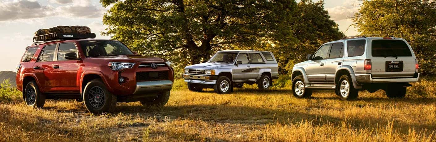 2022 Toyota 4Runner models in a triangle