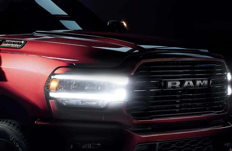 2023 Ram 2500 truck headlight in the dark