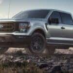 2023 Ford F-150 driving on rocks