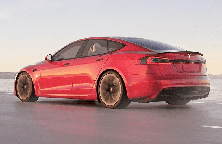 2023 Tesla Model S side and rear view