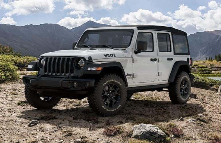 2020 Jeep Wrangler front and side view