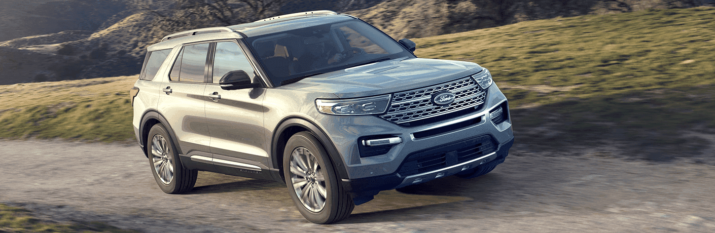 2023 Ford Explorer model on a road front view