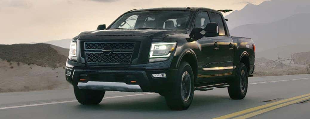 2020 Nissan Titan front and side view