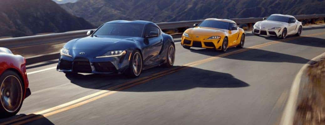 2020 Toyota Supra cars on a road