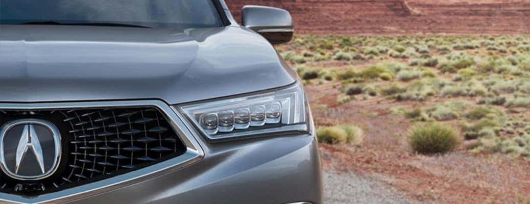 2019 Acura MDX headlight close up