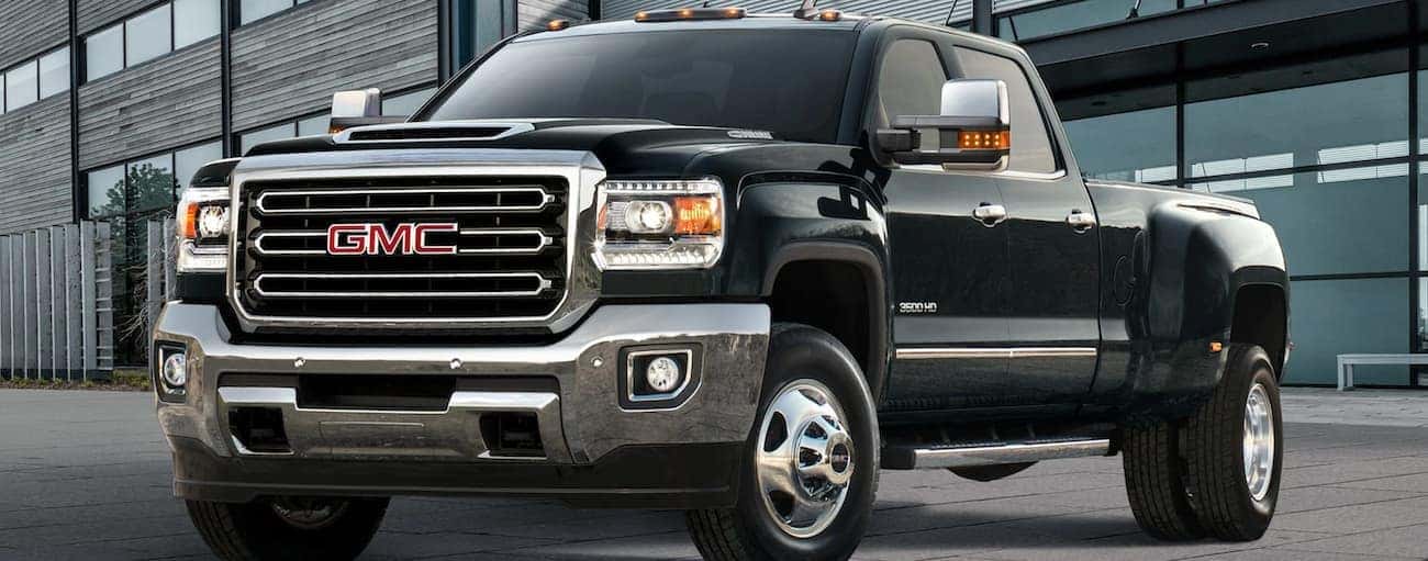 Black 2019 GMC Sierra 3500HD with 4 rear wheels