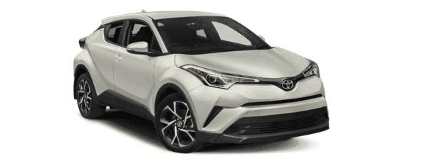 A white 2019 Toyota C-HR in a shootout between the 2019 Buick Encore vs 2019 Toyota C-HR